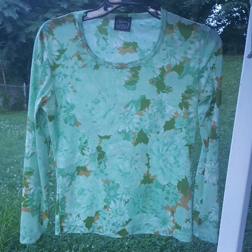 Vintage green floral shirt
